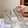 1Pcs Champagne Glasses Retro Colorful Relief Transparent High-capacity Whisky Barware For Home Bar Parties Anniversary Wedding