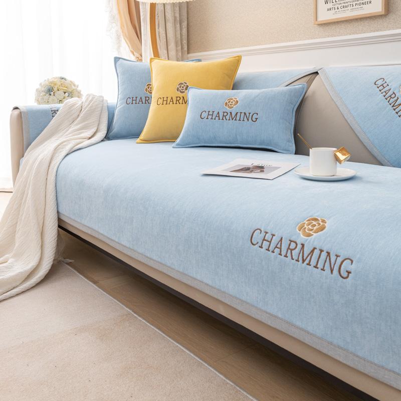 Luxury Chenille Sofa Cover Protector Non-slip Wide Gold Side Couch Slipcover Four Season Universal Sofa Covers for Living Room