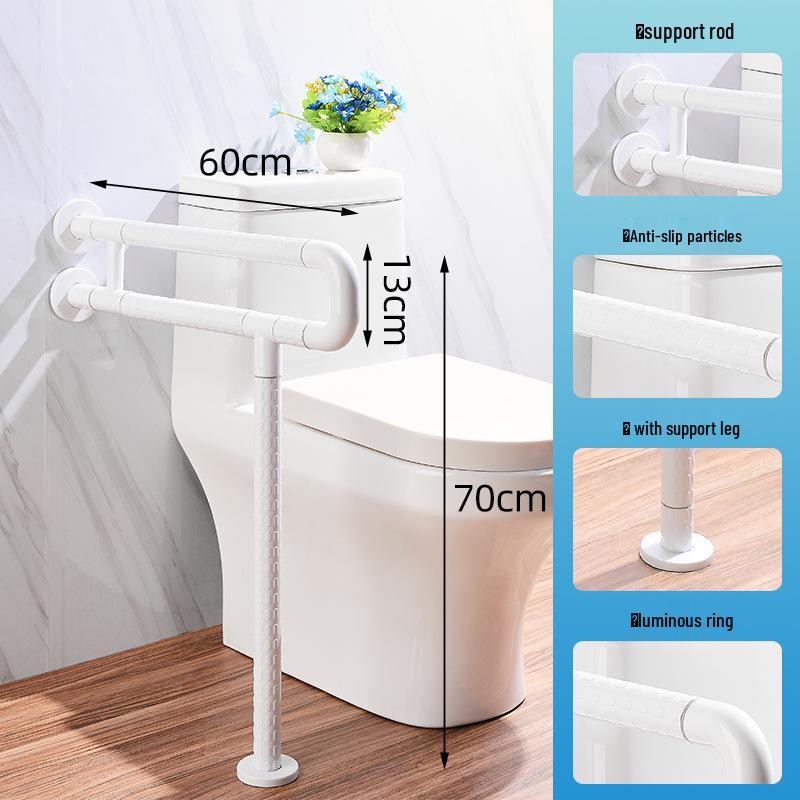 Bară de sprijin în formă de U pentru baie pentru vârstnici - Mâner de duș/toaletă din nailon fără bariere