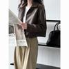 Spring Pu Leather Turn Down Collar Jacket Coat Fashion ZIP Women Classic Jacket Femme Streetwear Women Clothes