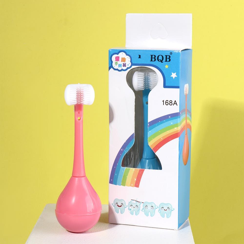 Age 2-12 Silicone Brush Children's Toothbrush Tooth Brush Oral Care Brush Three Sided Toothbrush