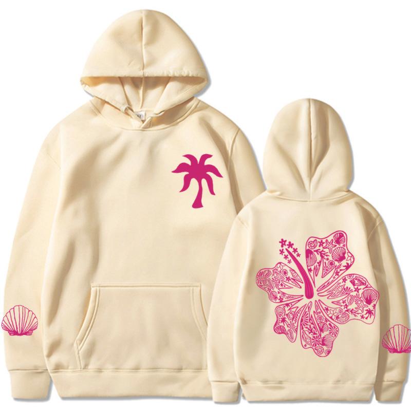 Podzimní Zimní Móda Volná Dámská Mikina Růžový Květinový Vzor Tištěná Ležérní Teplá Mikina