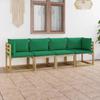 Day and Night - Day and Night 4-seater Garden Sofa with Green Cushions