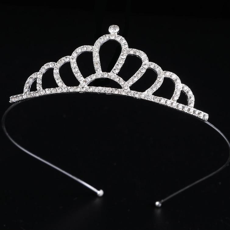 Alloy Diamond-encrusted Children's Headband and Hairband. Metal-encrusted Diamond Princess Hairband for Girls and Small Crown.