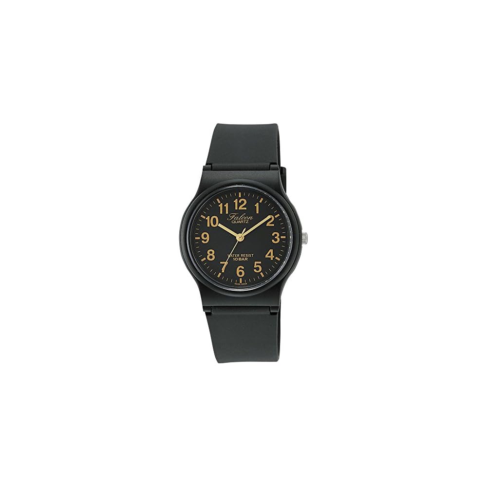 Citizen Q&Q Analog Watch 10 ATM Water Resistant Black Gold with Urethane Strap