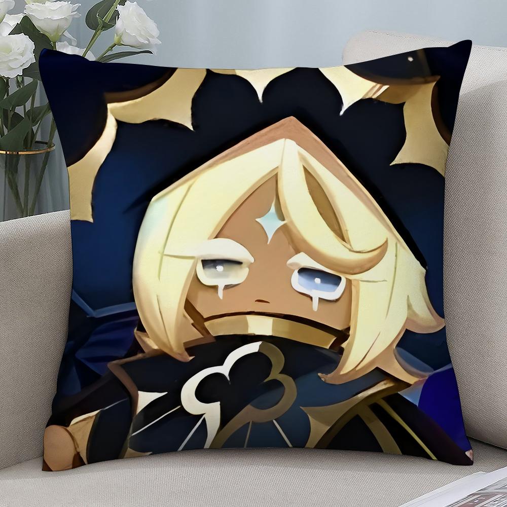 Cookie Run Kingdom Pillow Case 45x45cm - 3D Print Gaming Merch Soft Polyester Fiber Sofa Cushion Cover, Festival Gift for Gamers