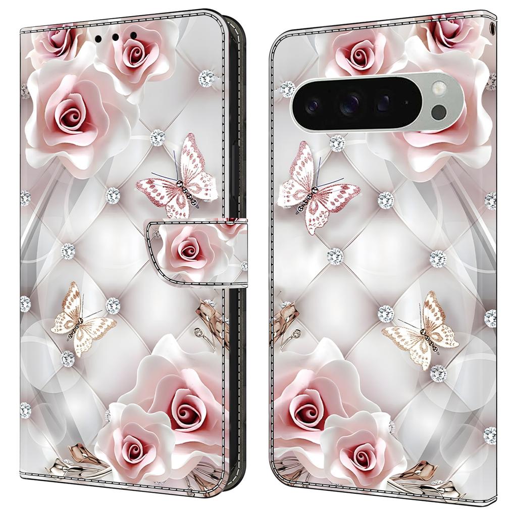 For Google Pixel 9 Pro XL Leather Case Pattern Printing Wallet Stand Anti Drop Phone Cover