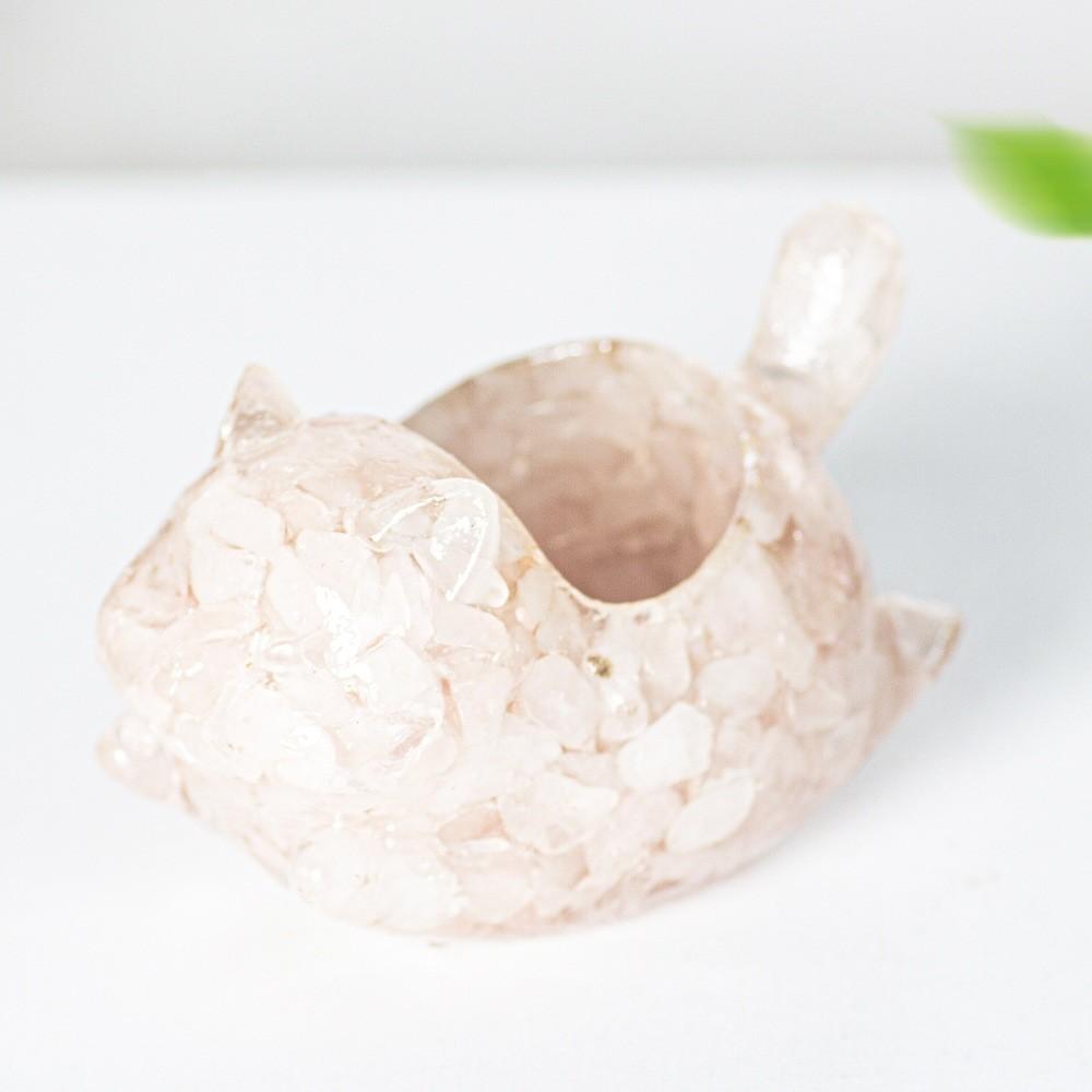 Resin Cat Car Decor Figurine With Crystal Stones For Home And Car Display