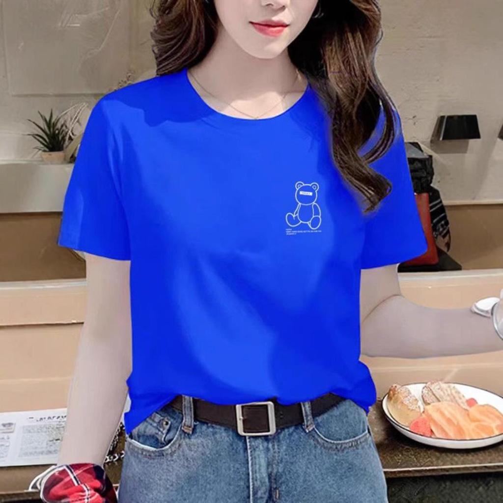 Damen Schwarzes Reines Baumwoll-Übergröße Rundhals Kurzarm T-Shirt - 2025 Sommer Vielseitige Lockere Passform