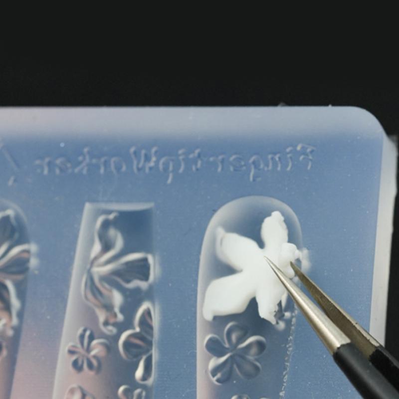 Molde de Uñas Silicona Patrón Retro Decoraciones para Uñas Estilo Barroco Diseño en Relieve Plantilla para Uñas Herramientas Estereoscópicas para Manicura