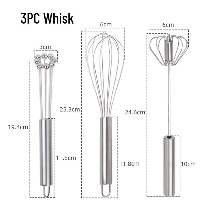 ZISIZ Stainless Steel Manual Whisk Set