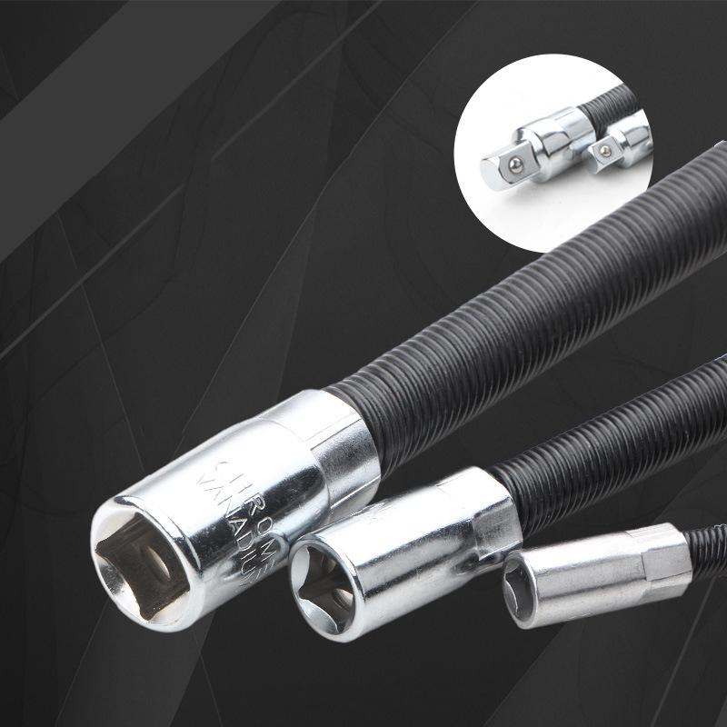 Flexible Shaft 1/4 3/8 1/2 High Torque Extension Bar Conversion Head Drive Socket Ratchet Wrench Hand Spring Post Extension Rod