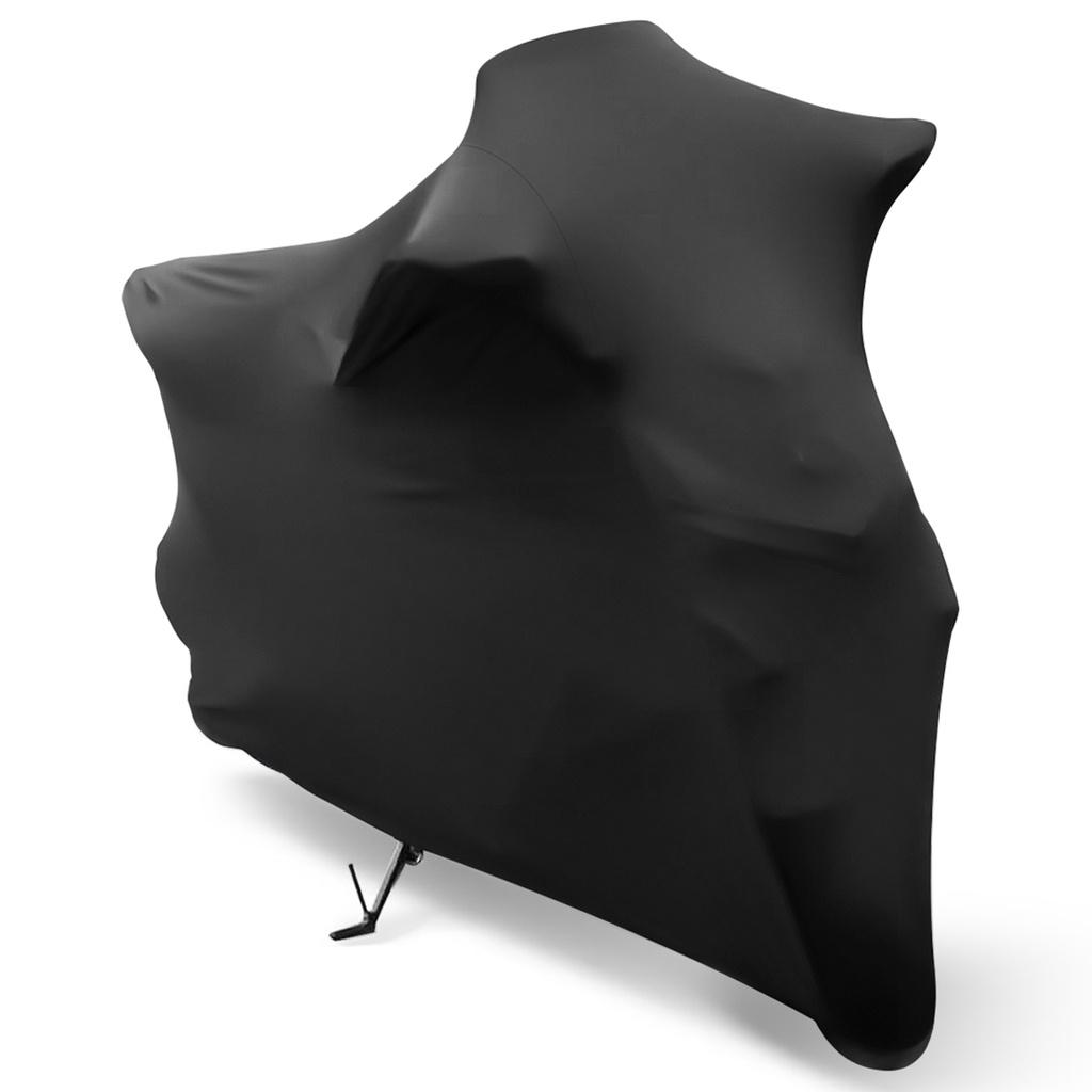 M-3XL Elastic Fabric Motorcycle Scooter Cover Sunshade Anti-UV Motorbike Dust-proof Covers Indoor Outdoor Protection Black