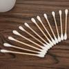 500PCS Wooden Double-Ended Cotton Swabs Make-Up Cleaning Disposable Cotton Swabs Medical Household Hygiene Ear Pulling