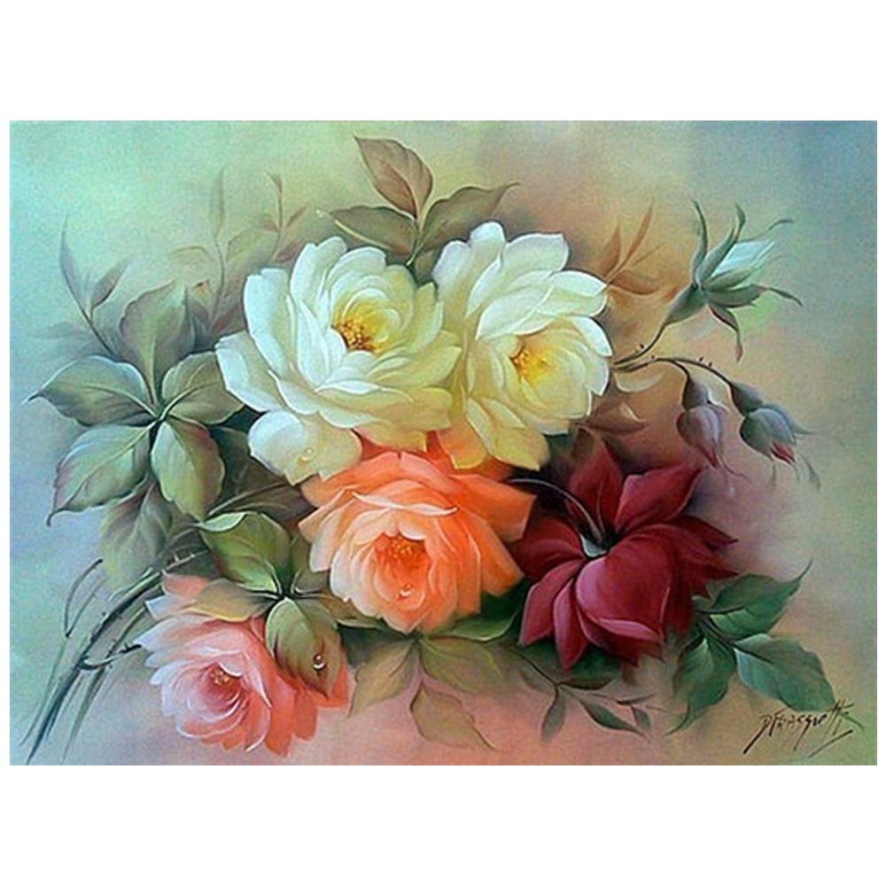 

DIY 3D Алмазная картина Цветы Вышивка Крестом Стежок Главная Декор Full Round 20x25CM