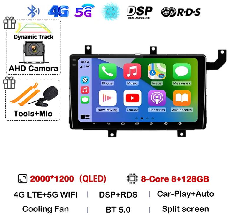 Android 14 Carplay Auto For Toyota Tacoma N300 2015 2016 2017 2018 2019 2020 2021 Car Radio GPS Stereo Multimedia Player BT DSP