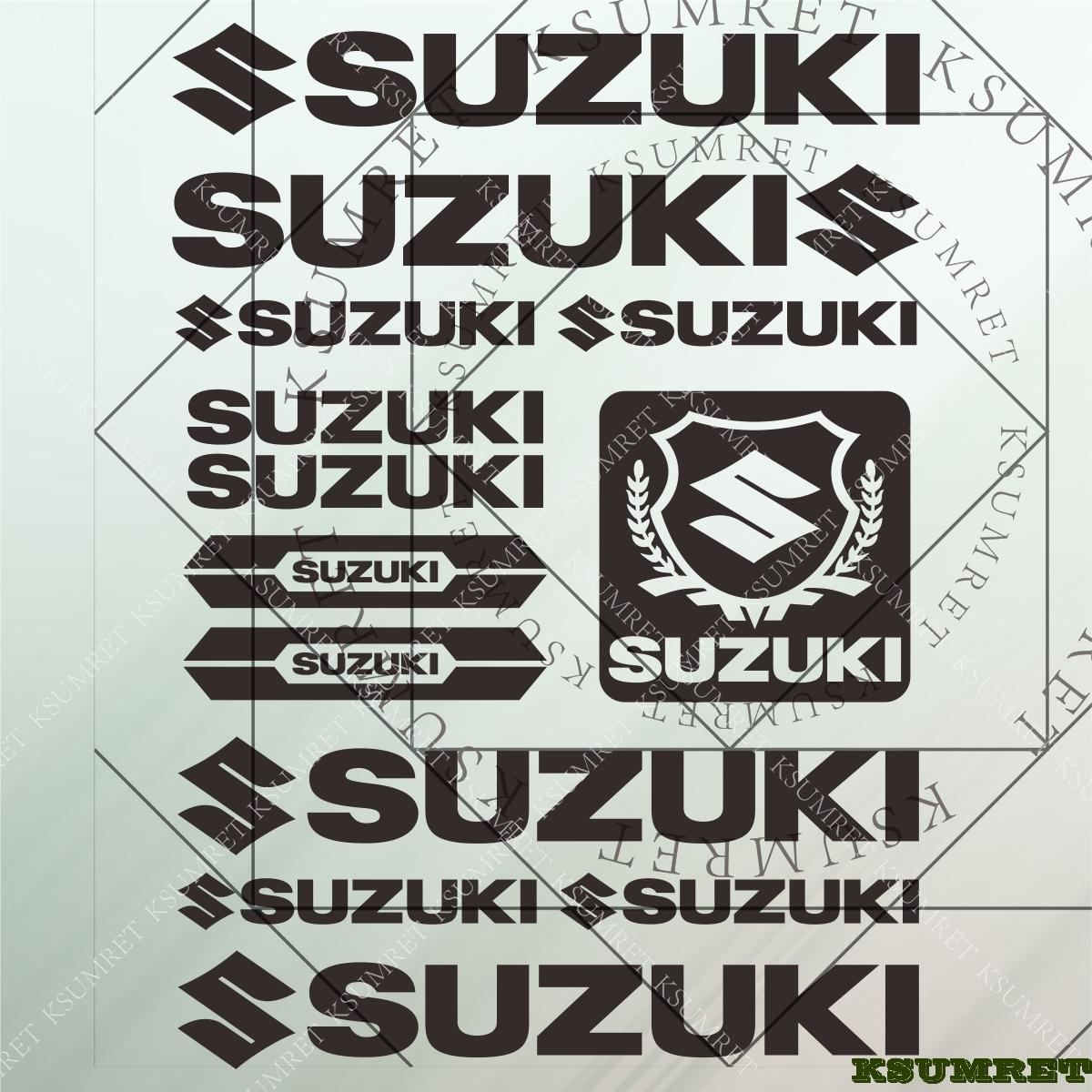 AAGL1 Suzuki Stickers Logo Motorcycle Tank Helmet Emblem Decals Set чёрный