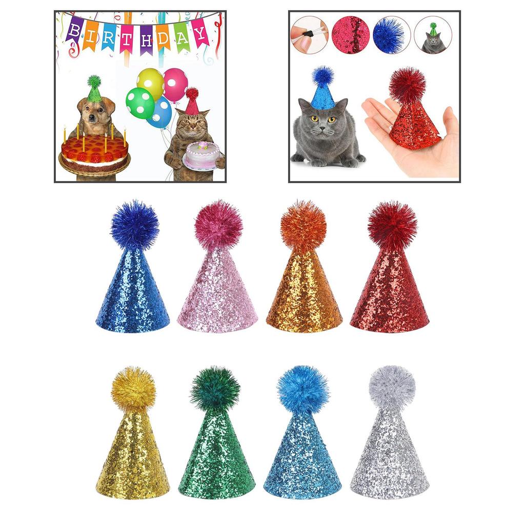 4x Birthday Hat for Dog Cat Decor Mini Party Hat for Pet Birthday Party Cat