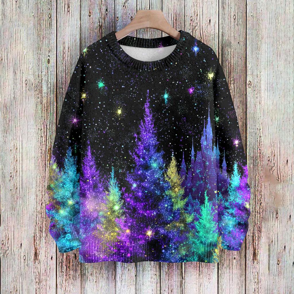 Suéteres de Natal para mulheres, suéter de malha, camisa fofa, outono, gola redonda, pulôver, tops