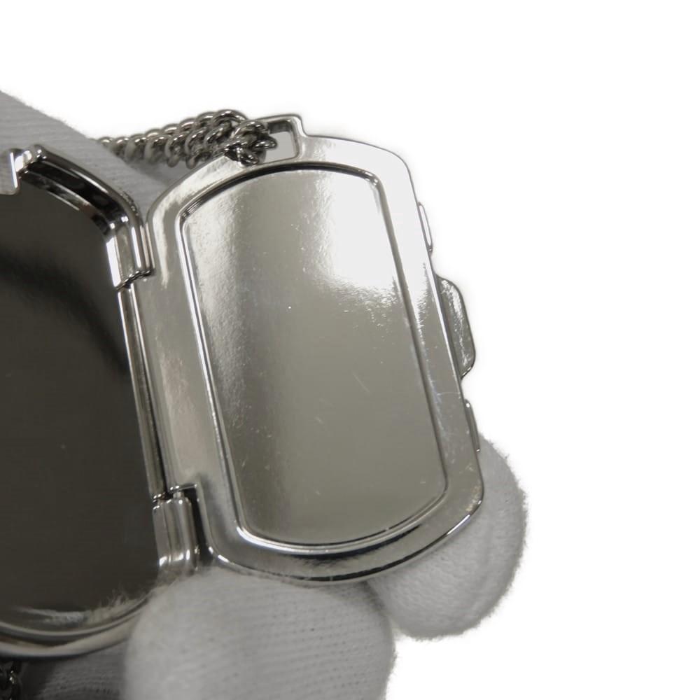 Used LV Logo Locket Pendant, Black Gray, Monogram Eclipse, 12564 Collier Plaque, M63640, 7984 Noir, Men's from Japan