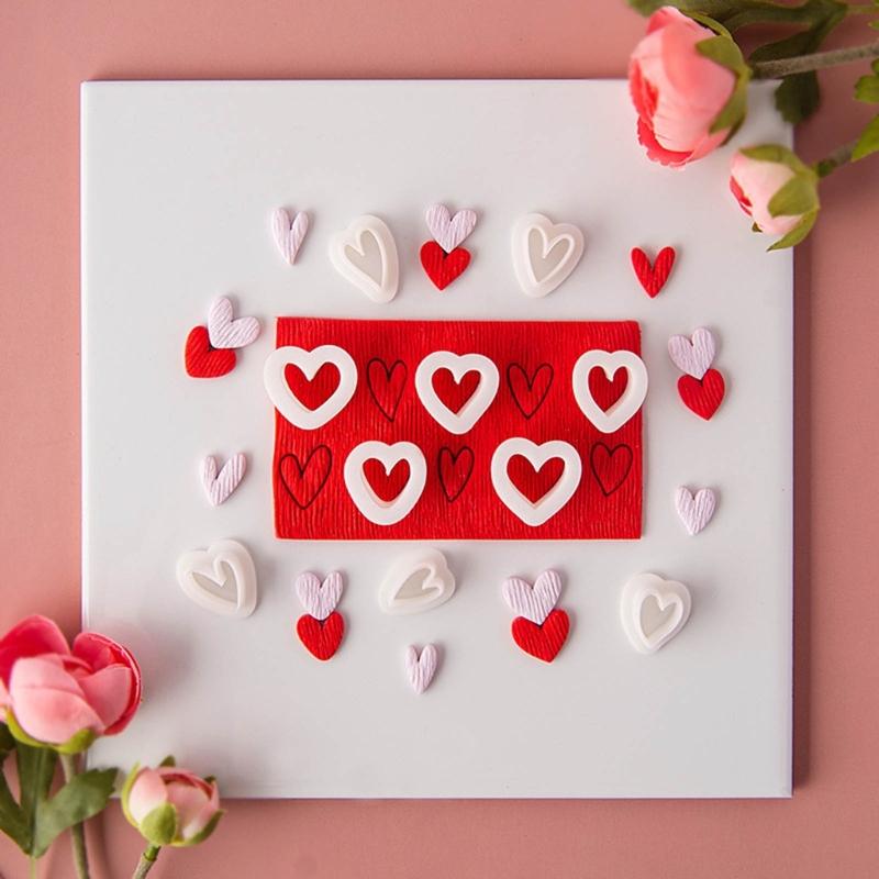 Heart Modelling Clay Earring Mold Mini Heart Earring Jewelry Ornament