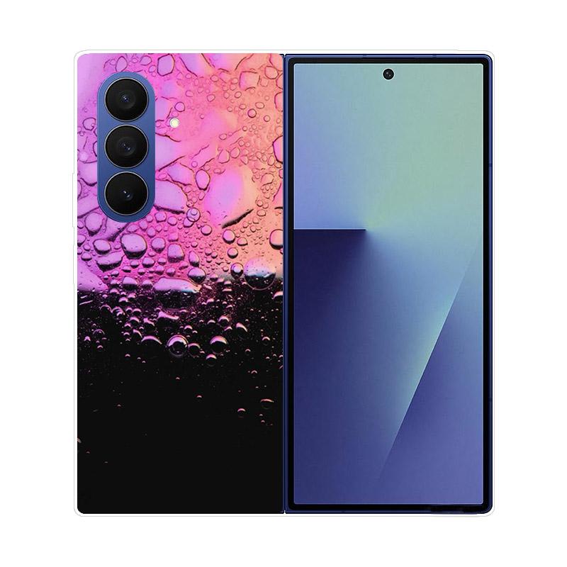 Luxury Transparent Hard PC Folding Phone Case For Samsung Galaxy Z Fold 7 6 5 4 ZFold 3 Fold7 Cases Fashion Painting Clear Cover