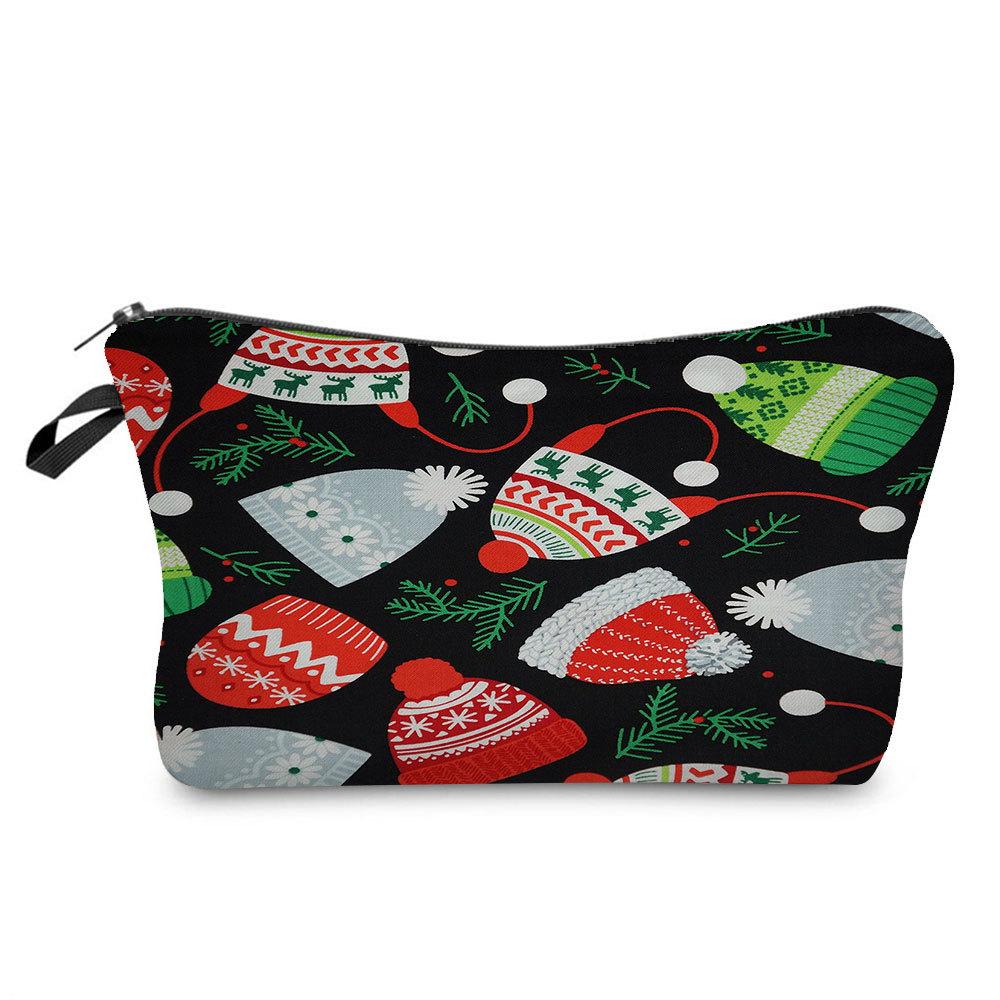 Women Snowman Print Cosmetic Bag Toiletries Organize Travel Storage Case 6766