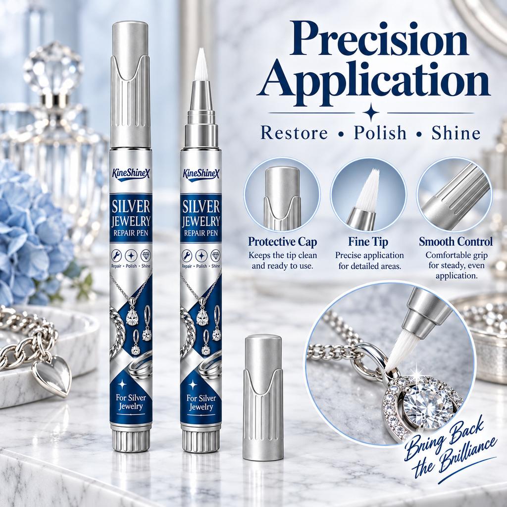 Silver Jewelry Repair Pen, Tarnish Remover Polishing Pen for Silver Necklaces, Bracelets, Earrings