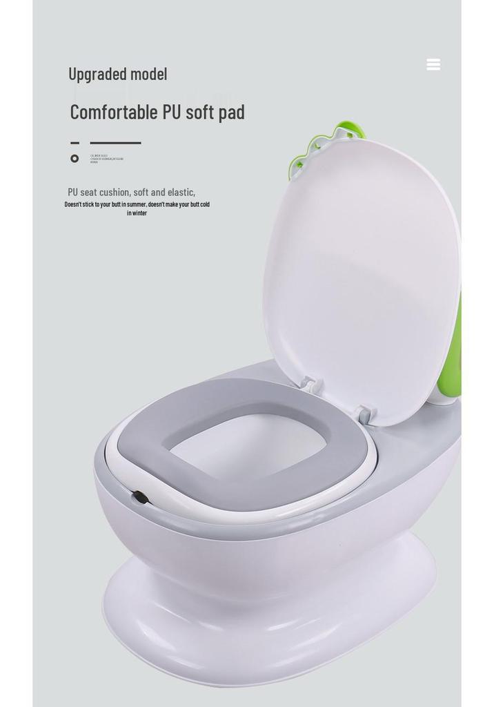 Children's Large Simulation Potty with PU Soft Cushion for Boys and Girls