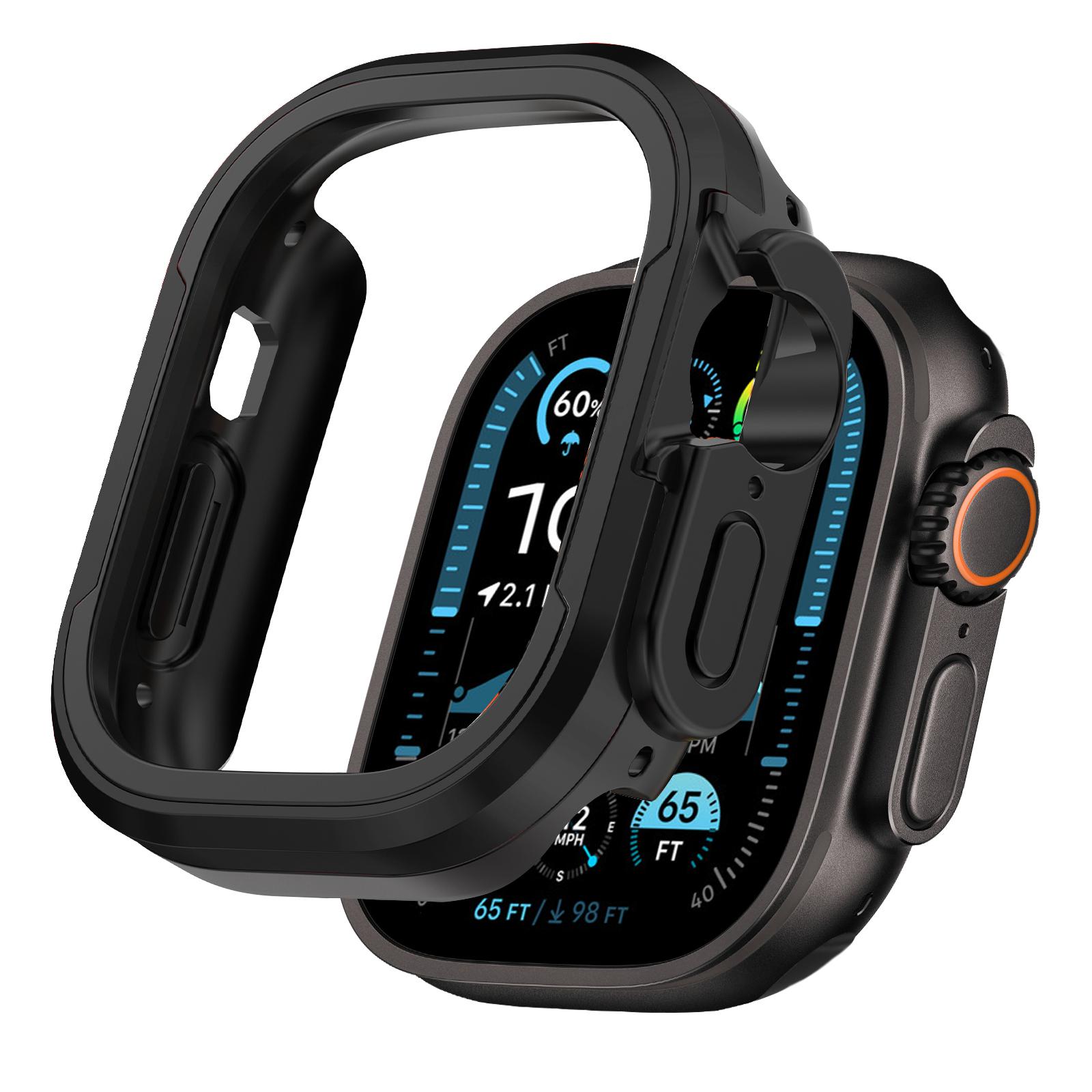 

Metal Case For Apple Watch Ultra 3 49mm Accessories Protector TPU Bumper Tempered for iWatch Series11 10 9 8 7 6 se 46mm 45mm 41mm 44mm 40mm cover Ultra1/2/3 49mm чёрный