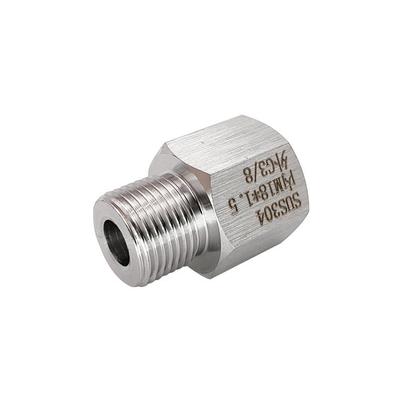 

Stainless Steel 304 Thread Adapter: Female M18X1.5 to Male G3/8 BSP PF Reducing (0858)