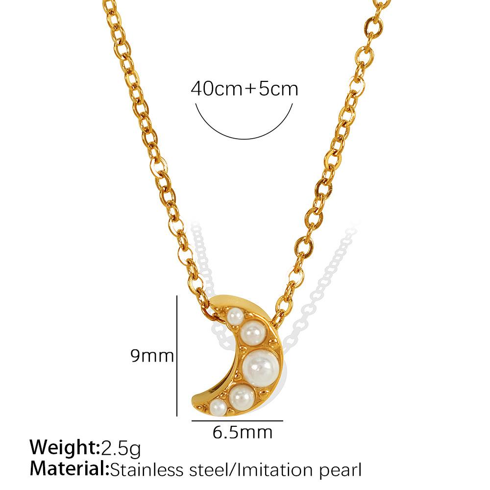 Hot Sale ins Wind Exquisite Clover Necklace Titanium Steel Cross White Bead Clavicle Chain Versatile Jewelry