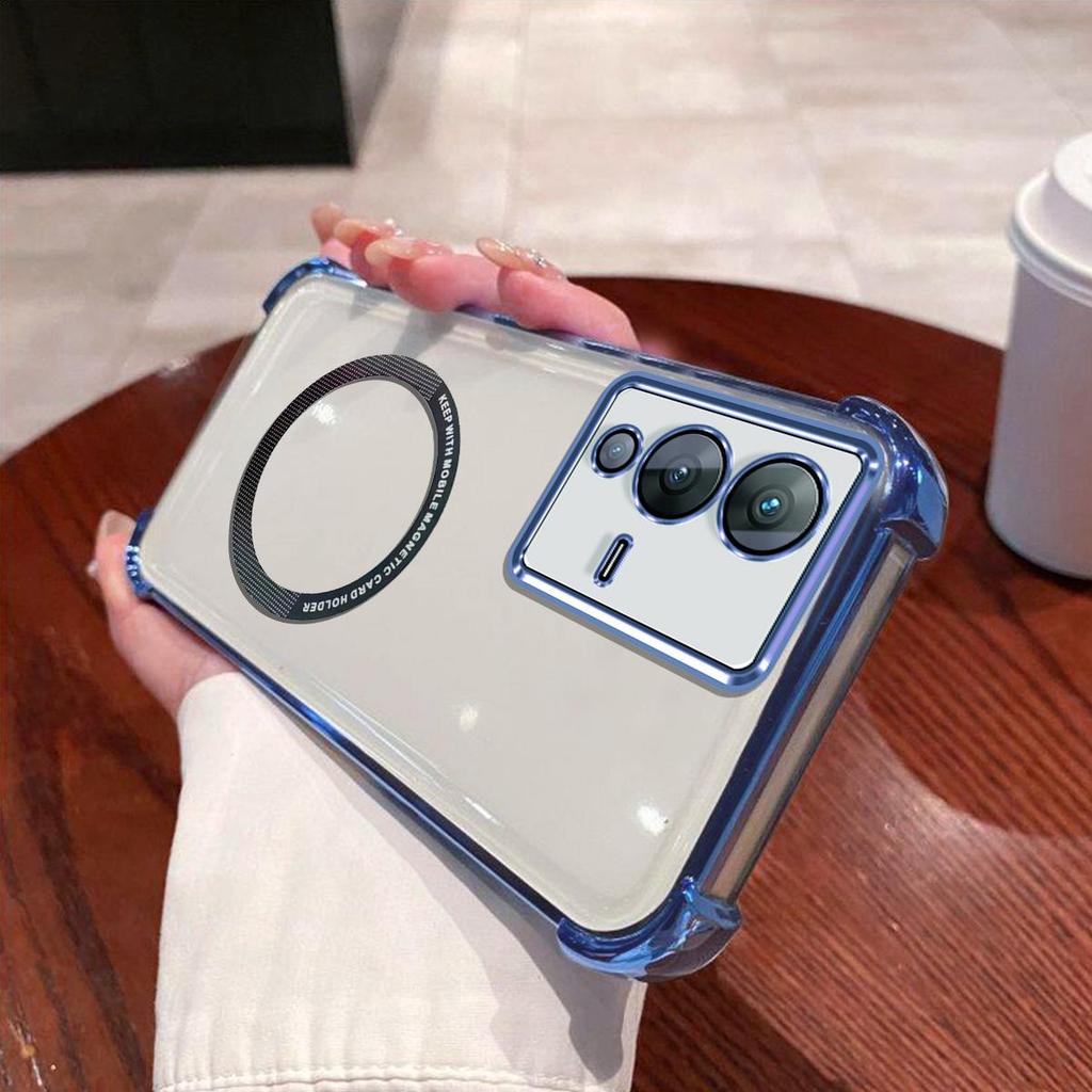 Case for Vivo V23 5G Clear Magnetic Casing Electroplated Lens Frame Phone Cover