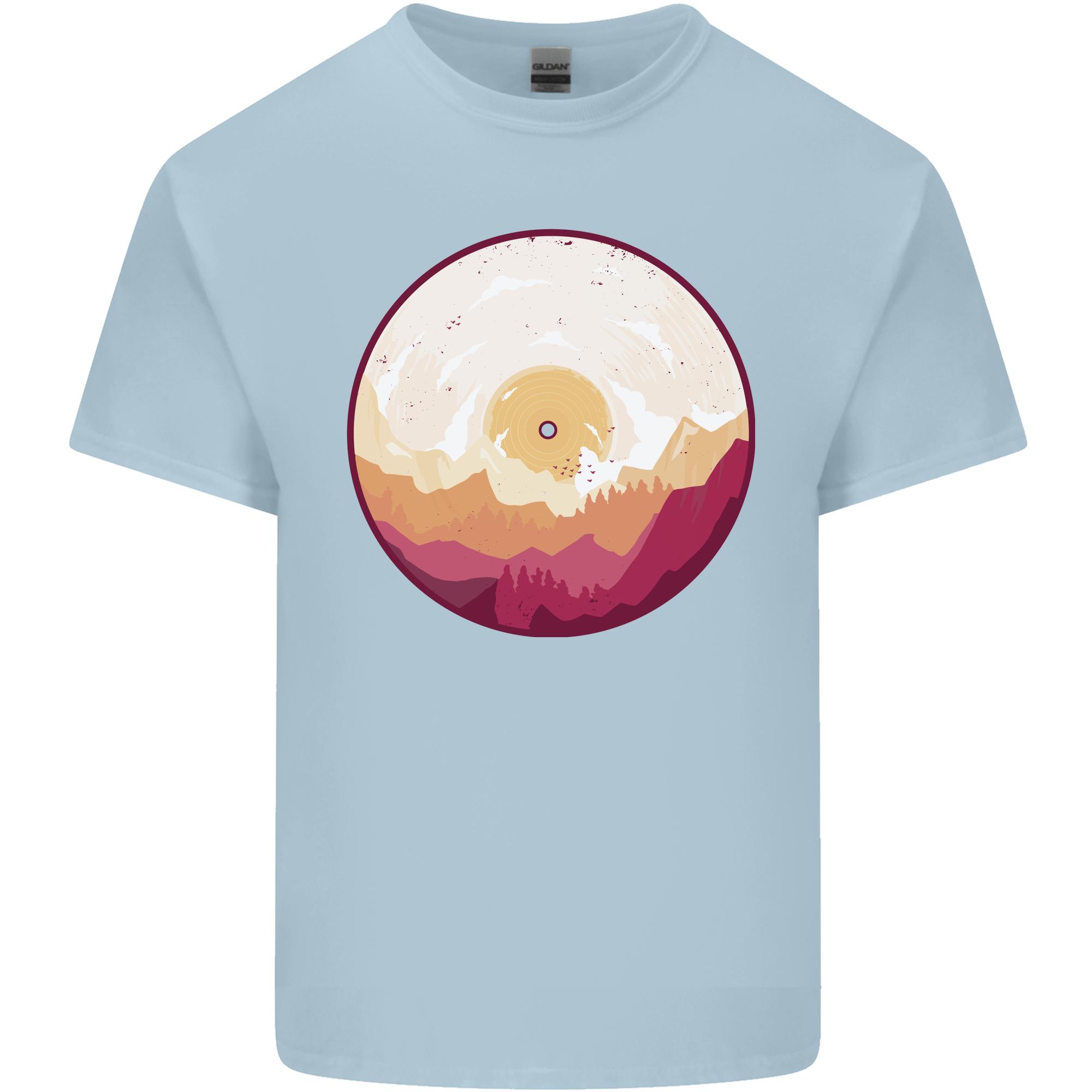 Vinyl Landscape Record Mountains DJ Decks Unisexs Light Cotton TShirt S