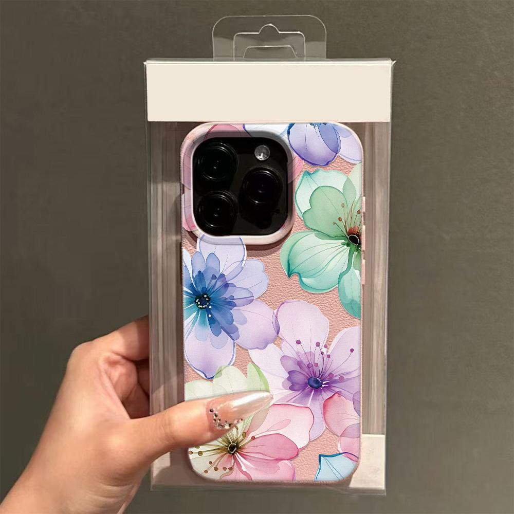 Balsam Flower Pattern Phone Case For Iphone 17 13 16 Plus 11 Pro Max 12 15 14 17E 16E Non-Yellowing Shockproof Back Cover