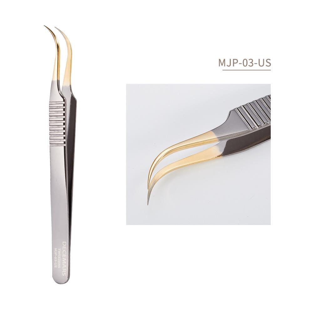DeceMars High-Precision Eyelash Extension Tweezers for Lash Artists - Universal Grafting and Blooming Tweezers