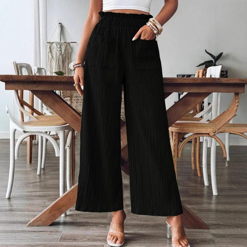 Cotton and Linen Women's Loose Fashion Solid Color Straight Casual Pants Women's Clothing