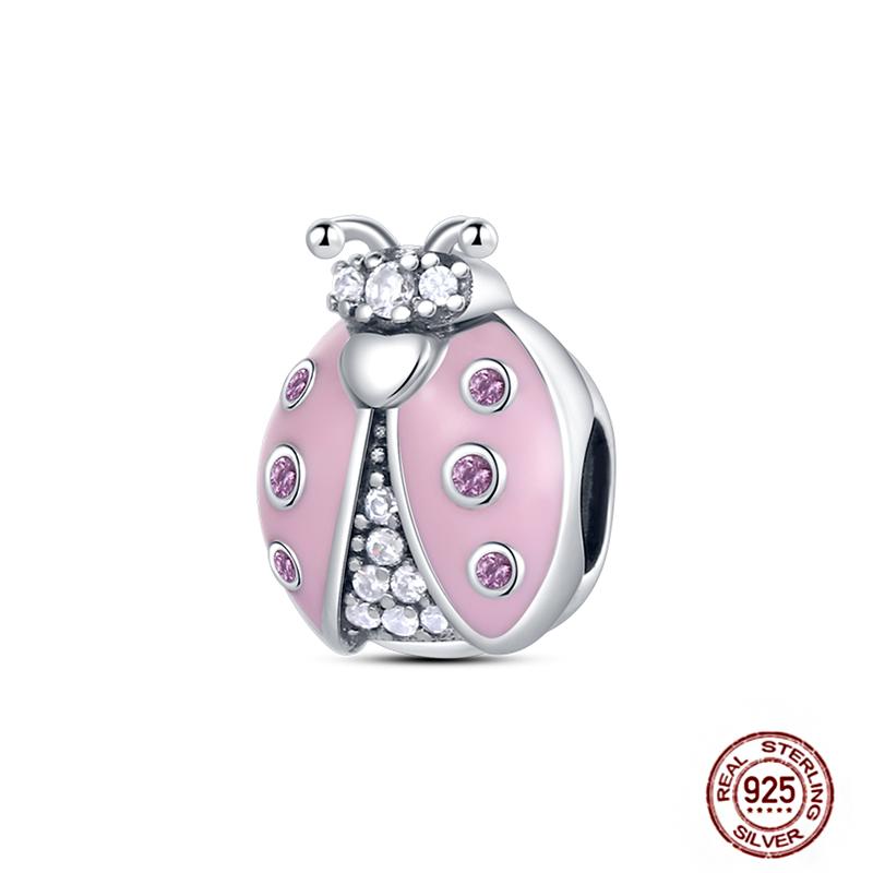 Pink Purple Series Charms Copper Murano Glass Butterfly Animal Paw Print Clasp Charm Beads Fit Original Bracelet Diy Jewelry