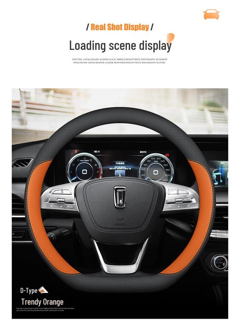 Ultra-Thin Genuine Leather Steering Wheel Cover for Besturn NAT B70, T77, T90, T50, Yueyi