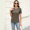 YYFS Women's Fashion Casual Summer Spring Solid Color Print Short Sleeve O-Neck Blouses & Shirts