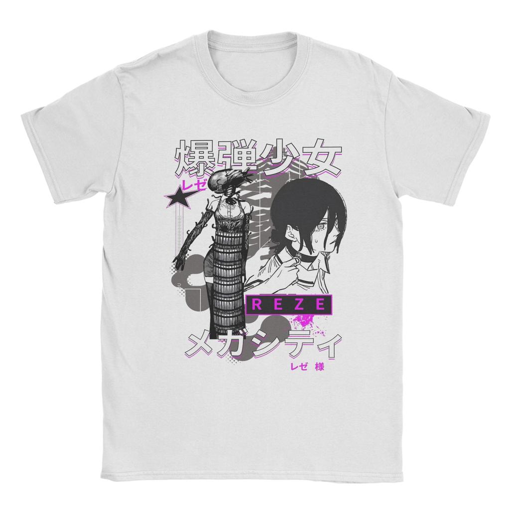 REZE Muž s motorovou pilou Dívka Anime Tričko Pánské Y2K Zábavná Bavlněná Trička Letní Trička Oversized Oblečení