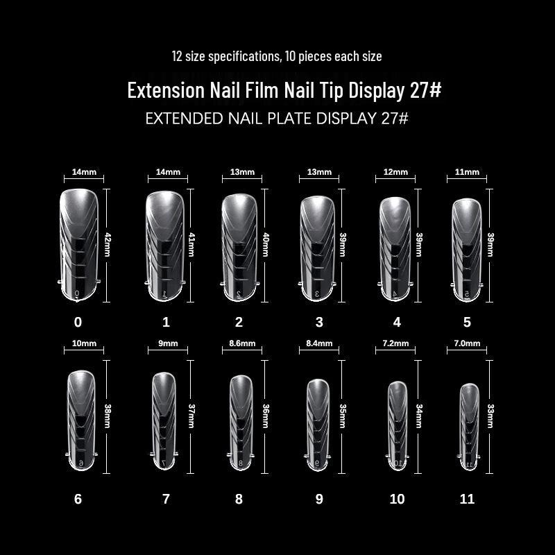 Nail Crystal Extension Mold: 120-Piece Boxed Gel Nail Tips with Scale