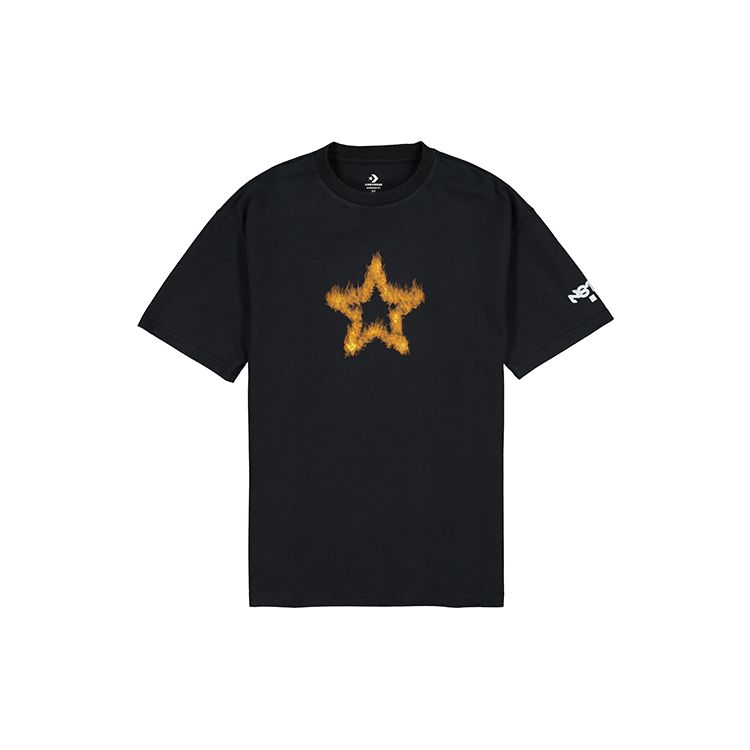 

Converse Casual Back Letter Print Футболка с короткими рукавами Топы унисекс Черные 10020226-A01