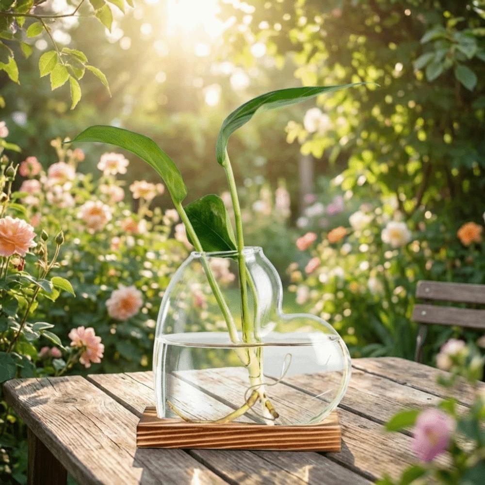 Transparent Hydroponic Glass Vase Decorative Tabletop Plant Vase Mini Terrarium Desktop Decoration