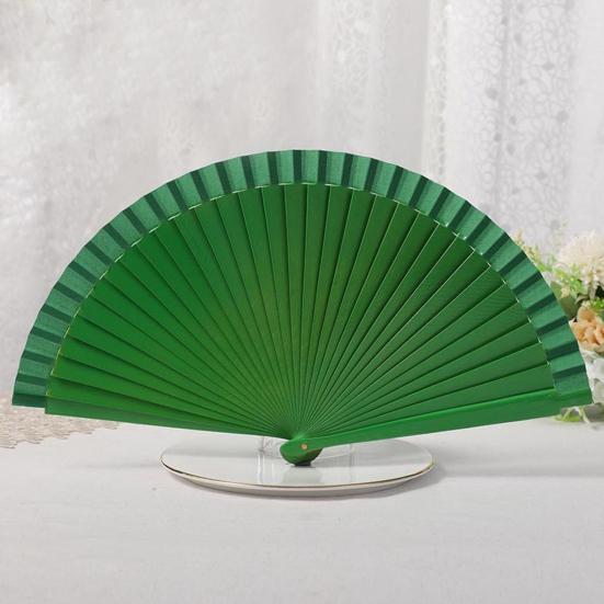 Wooden Folding Fan Solid Color Chinese Japanese Style Hand Fan Portable Wedding Dance Party Decorative Handheld Fan