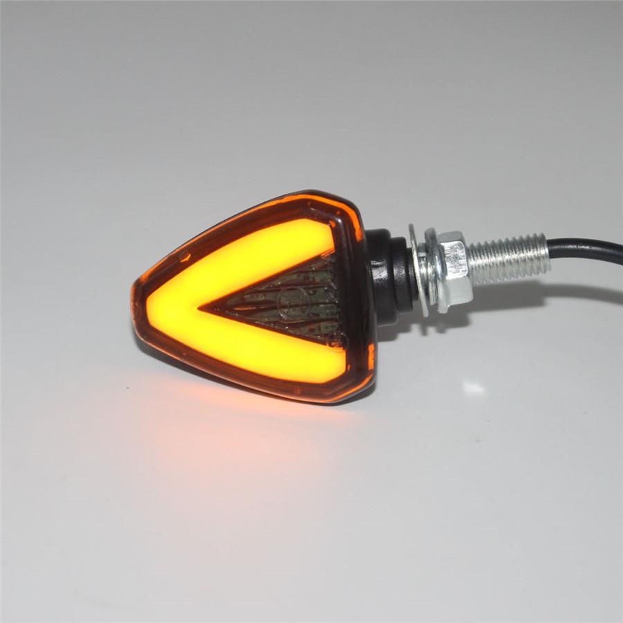 2x 12V Scooter Moped Motorcycle LED Turn Signal Light Indicator W/ Red Stop Lamp