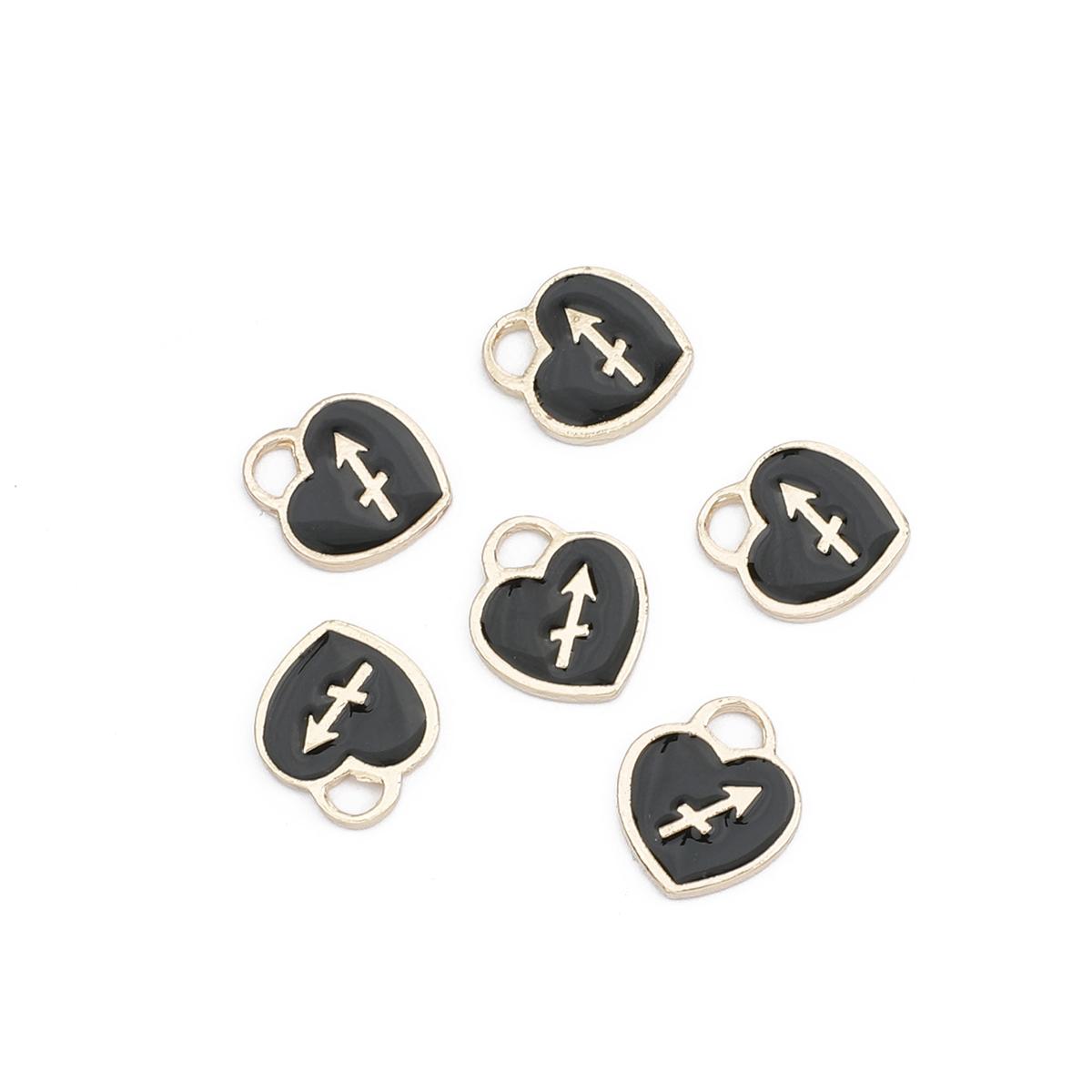 

10-12шт двойное лицо Созвездие эмаль Подвески Подвески Бусины для изготовления ювелирных изделий своими руками 12x14mm 10pcs-Sagittarius