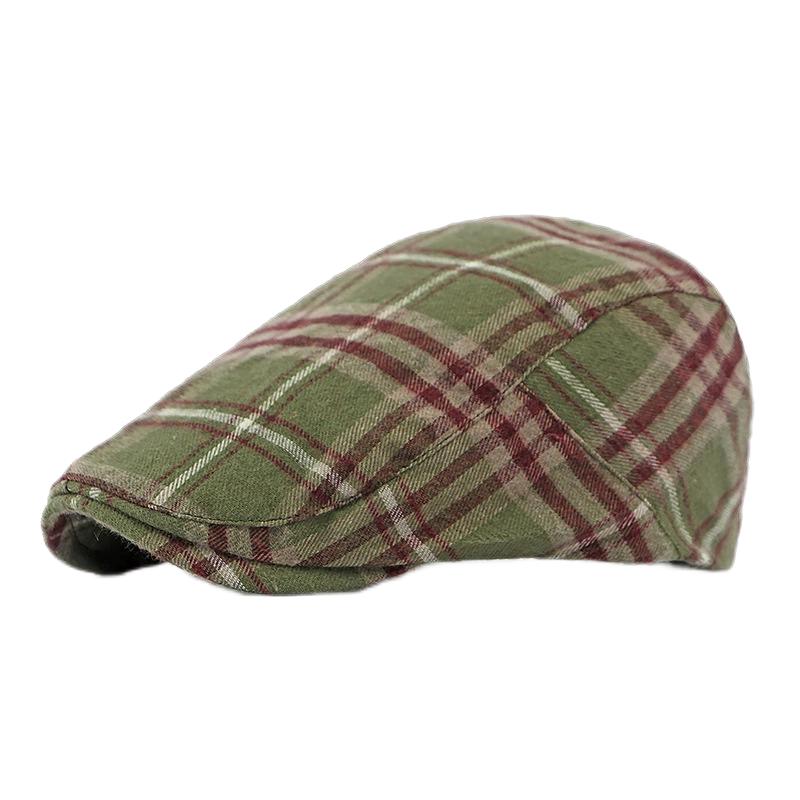 Frühling Sommer Dopamin Karomuster Baskenmütze Entenschnabel Vorwärtskappe Britischer Stil Schirmmütze Sommerhüte für Damen Herren Sonnenhüte Papa Hut Geschenk