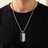 Men's Stylish Dog Tag Pendant Necklace, Stainless Steel Geometric Dog Tag Necklace, Fashion Casual Jewelry Gifts for Father Day