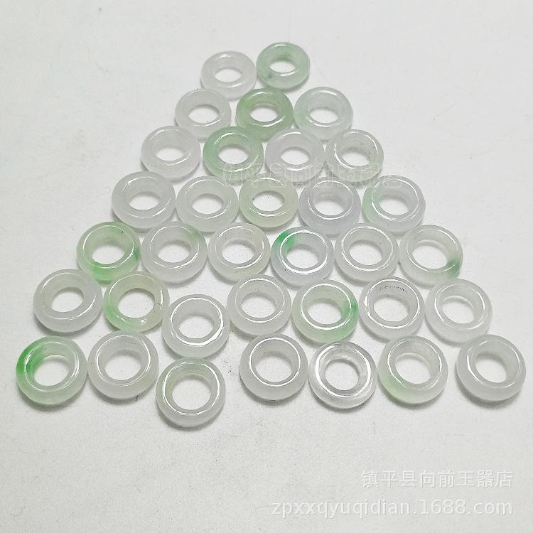 

10mm Bashan Jade Round Ring for DIY Tassel Earrings - Green Jade Jewelry Accessories